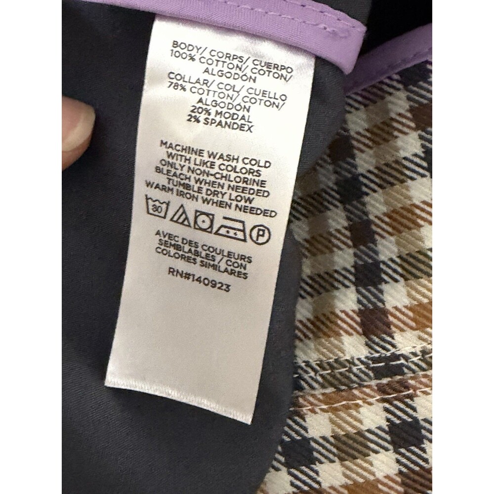 LOFT Tan Plaid Collar Jacket with Brown Trim - Picture 16 of 16
